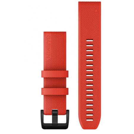 GARMIN BRACELET QUICKFIT 20 WATCH BAND Laser Red with Black Stainless Steel Hardware